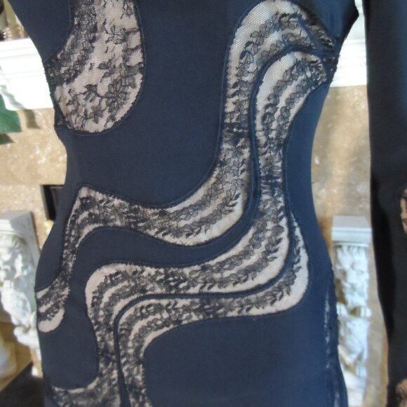 Stella McCartney Black Cocktail Dress w/Lace Inserts Detail Size S - Picture 8 of 16
